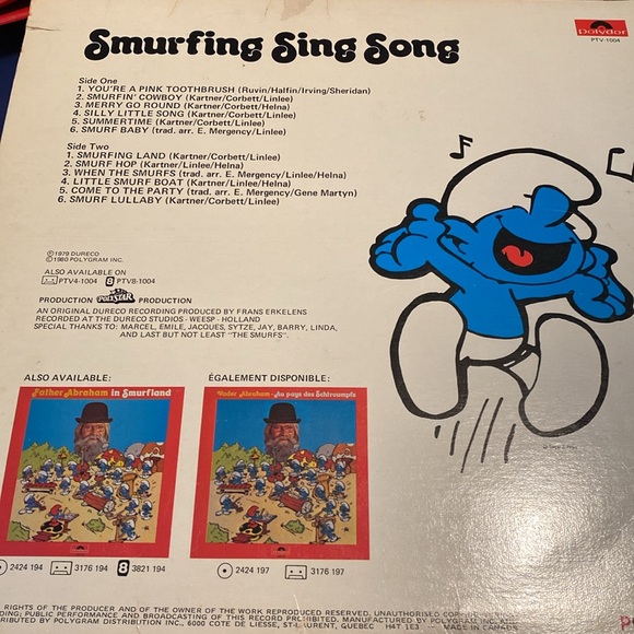 Vintage Smurfing Sing Along LP record - Picture 7 of 8